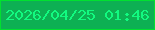 文字の大きさ：4、枠の色：01e030、背景の色：0db053、文字の色：12fa80 無料ブログパーツのブログ時計