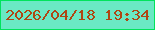 文字の大きさ：2、枠の色：01e35c、背景の色：6ae9c4、文字の色：af4613 無料ブログパーツのブログ時計