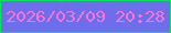 文字の大きさ：2、枠の色：01e852、背景の色：6d6eec、文字の色：fd72d3 無料ブログパーツのブログ時計