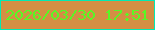 文字の大きさ：4、枠の色：01eab4、背景の色：d38f44、文字の色：58f824 無料ブログパーツのブログ時計