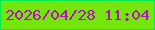 文字の大きさ：3、枠の色：01eb55、背景の色：74e60c、文字の色：b312b8 無料ブログパーツのブログ時計