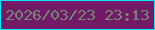 文字の大きさ：1、枠の色：01ebfb、背景の色：721a65、文字の色：728876 無料ブログパーツのブログ時計