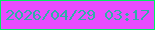 文字の大きさ：2、枠の色：01ed62、背景の色：e84cfe、文字の色：30afa8 無料ブログパーツのブログ時計