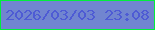 文字の大きさ：4、枠の色：01ee3c、背景の色：7185d0、文字の色：4e5bd4 無料ブログパーツのブログ時計