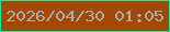 文字の大きさ：4、枠の色：01f0a1、背景の色：a54601、文字の色：9db0b2 無料ブログパーツのブログ時計
