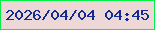 文字の大きさ：4、枠の色：01f149、背景の色：edd7d7、文字の色：112d94 無料ブログパーツのブログ時計