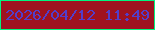 文字の大きさ：3、枠の色：01f47f、背景の色：9f1220、文字の色：523eca 無料ブログパーツのブログ時計