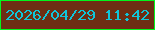 文字の大きさ：2、枠の色：01f51d、背景の色：6d2e14、文字の色：0fc5da 無料ブログパーツのブログ時計