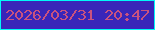 文字の大きさ：3、枠の色：01f8f7、背景の色：3925b9、文字の色：c9527f 無料ブログパーツのブログ時計
