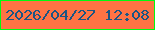 文字の大きさ：2、枠の色：01f910、背景の色：ff7344、文字の色：1b5584 無料ブログパーツのブログ時計