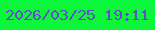 文字の大きさ：2、枠の色：01fa3b、背景の色：0df63a、文字の色：5f4ece 無料ブログパーツのブログ時計