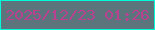 文字の大きさ：3、枠の色：01fcdb、背景の色：5c747b、文字の色：bb4292 無料ブログパーツのブログ時計