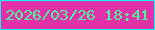 文字の大きさ：3、枠の色：01fcf5、背景の色：e231ab、文字の色：4dfb96 無料ブログパーツのブログ時計