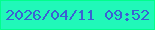 文字の大きさ：1、枠の色：01fe8c、背景の色：21f8b9、文字の色：3b61d3 無料ブログパーツのブログ時計