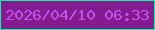 文字の大きさ：4、枠の色：01fe9c、背景の色：851b90、文字の色：bf53ea 無料ブログパーツのブログ時計