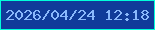 文字の大きさ：4、枠の色：01feda、背景の色：103b9a、文字の色：8ab8fc 無料ブログパーツのブログ時計