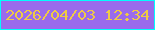 文字の大きさ：5、枠の色：01fefd、背景の色：9a6bec、文字の色：efca45 無料ブログパーツのブログ時計