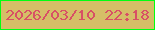 文字の大きさ：2、枠の色：01ff11、背景の色：d6be67、文字の色：d85065 無料ブログパーツのブログ時計