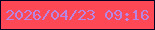 文字の大きさ：2、枠の色：020222、背景の色：ff4855、文字の色：b985e2 無料ブログパーツのブログ時計