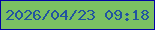 文字の大きさ：2、枠の色：0203a6、背景の色：7bc063、文字の色：2254a0 無料ブログパーツのブログ時計