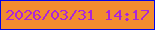 文字の大きさ：3、枠の色：0204e8、背景の色：f28c2f、文字の色：ac25d9 無料ブログパーツのブログ時計
