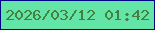 文字の大きさ：1、枠の色：020684、背景の色：62e5a6、文字の色：477f41 無料ブログパーツのブログ時計