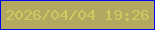 文字の大きさ：1、枠の色：0207ee、背景の色：b4a861、文字の色：cdca62 無料ブログパーツのブログ時計