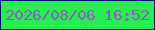 文字の大きさ：5、枠の色：02086f、背景の色：27ed53、文字の色：8765c3 無料ブログパーツのブログ時計