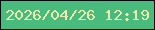 文字の大きさ：2、枠の色：020a0b、背景の色：49bb7d、文字の色：eee9b1 無料ブログパーツのブログ時計