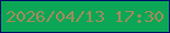 文字の大きさ：1、枠の色：020b69、背景の色：0ba656、文字の色：a18b5c 無料ブログパーツのブログ時計