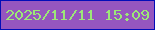 文字の大きさ：5、枠の色：020db8、背景の色：9556bf、文字の色：9ce778 無料ブログパーツのブログ時計