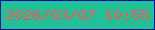 文字の大きさ：3、枠の色：020ea2、背景の色：23c098、文字の色：f3565a 無料ブログパーツのブログ時計