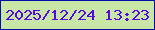 文字の大きさ：1、枠の色：020ea6、背景の色：c8e6a6、文字の色：540ade 無料ブログパーツのブログ時計