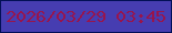 文字の大きさ：2、枠の色：021057、背景の色：463db1、文字の色：97154d 無料ブログパーツのブログ時計