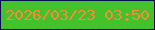 文字の大きさ：2、枠の色：02114d、背景の色：43c22e、文字の色：f88c32 無料ブログパーツのブログ時計