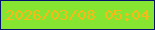 文字の大きさ：5、枠の色：02126f、背景の色：86e531、文字の色：fab919 無料ブログパーツのブログ時計