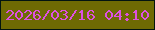 文字の大きさ：2、枠の色：021410、背景の色：6e6a03、文字の色：de51e0 無料ブログパーツのブログ時計