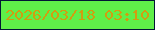 文字の大きさ：2、枠の色：021635、背景の色：5fef49、文字の色：d19d10 無料ブログパーツのブログ時計