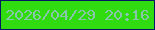 文字の大きさ：5、枠の色：021862、背景の色：30dc10、文字の色：87c6ab 無料ブログパーツのブログ時計