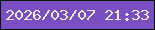 文字の大きさ：1、枠の色：021a01、背景の色：7b4ec4、文字の色：e5ecc8 無料ブログパーツのブログ時計