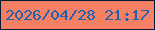 文字の大きさ：3、枠の色：021c39、背景の色：f58064、文字の色：1f61af 無料ブログパーツのブログ時計