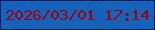 文字の大きさ：5、枠の色：021c5a、背景の色：1562ba、文字の色：a0000a 無料ブログパーツのブログ時計