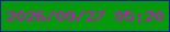 文字の大きさ：1、枠の色：022293、背景の色：05990c、文字の色：d207ca 無料ブログパーツのブログ時計