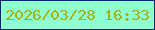 文字の大きさ：4、枠の色：022377、背景の色：90ffcf、文字の色：a8b011 無料ブログパーツのブログ時計