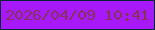 文字の大きさ：2、枠の色：022539、背景の色：a718fb、文字の色：85335d 無料ブログパーツのブログ時計