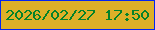 文字の大きさ：2、枠の色：0225f1、背景の色：ddb028、文字の色：04822a 無料ブログパーツのブログ時計