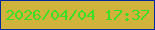 文字の大きさ：5、枠の色：02289d、背景の色：d0b33a、文字の色：3cdf21 無料ブログパーツのブログ時計