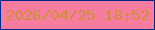 文字の大きさ：4、枠の色：02298b、背景の色：f87c9f、文字の色：ce9034 無料ブログパーツのブログ時計