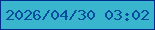 文字の大きさ：5、枠の色：022c8b、背景の色：39b5ce、文字の色：064e9d 無料ブログパーツのブログ時計