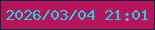 文字の大きさ：5、枠の色：022e4b、背景の色：b9135a、文字の色：0fd9e7 無料ブログパーツのブログ時計